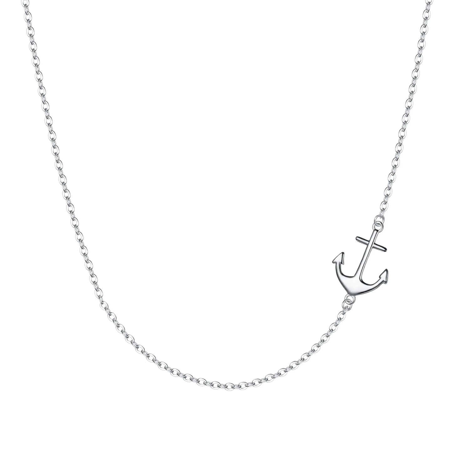 925 Silver Anchor Choker Necklace