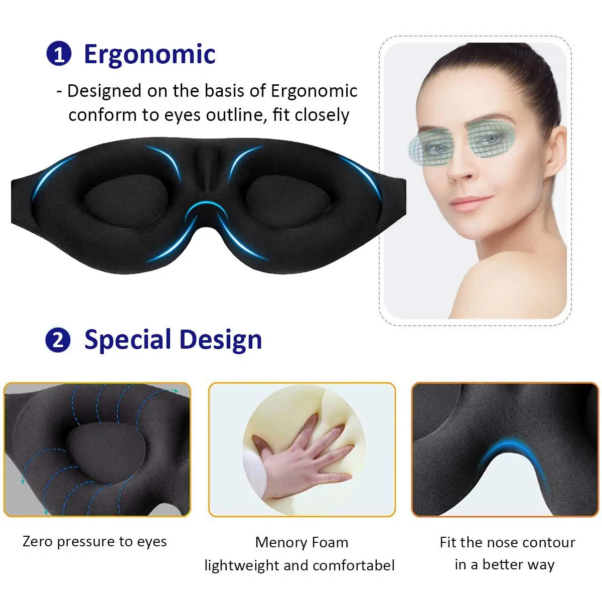 DreamFit 3D Contoured Eye Mask