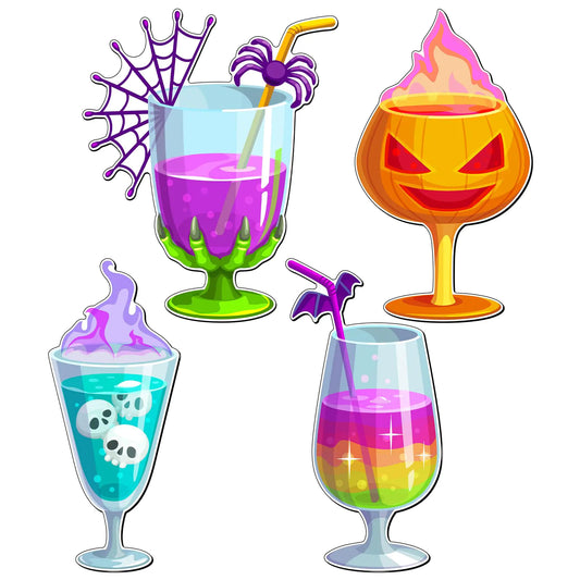 Halloween Cruise 4-Pc Magnet Set: Pumpkin, Skeleton, Bat, Spider