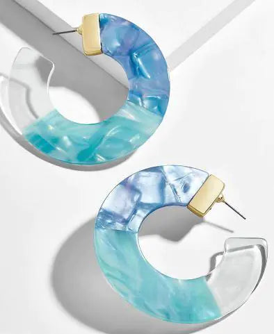 Eva Blue Resin Hoops