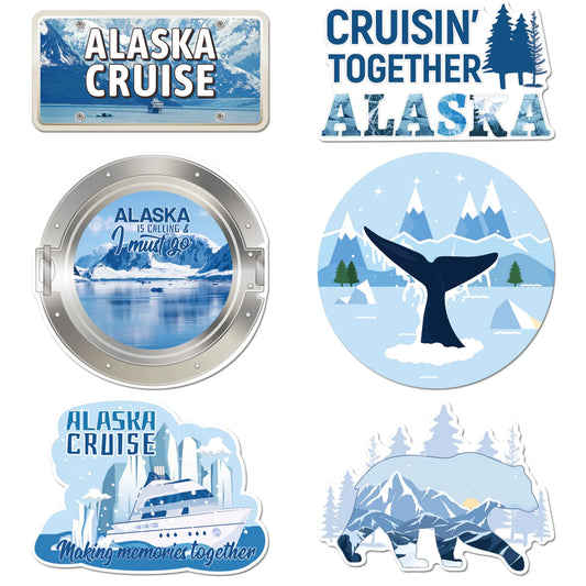 Alaska Cruise Scenic Magnets - 6 Pcs Door Decor