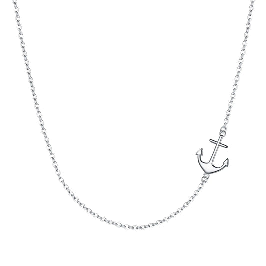 925 Silver Anchor Choker Necklace