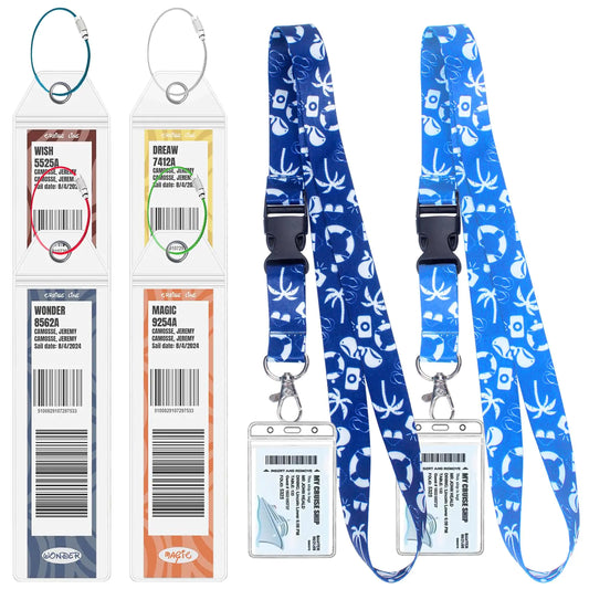 Clear Cruise Tag & Lanyard Set for Disney Ships