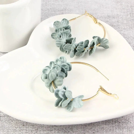 Bloom Hoop Earrings - Lt. Blue