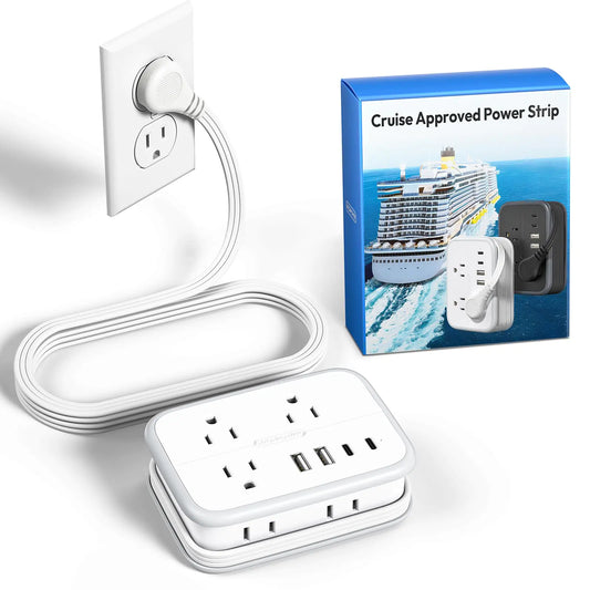 NTONPOWER 6-Outlet 4-USB Cruise Approved Travel Strip