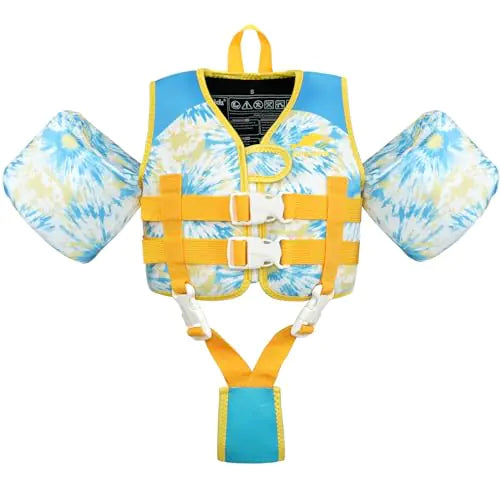 Gogokids Toddler Floaties Kids Swim Vest with Removable Floats and Duel Adjustable Safety Strap for 20-50 lbs Girls and Boys Toddler Learn to Swim Floatation Jackets